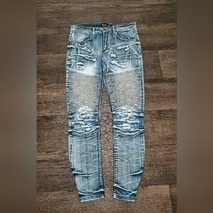 Men's Distressed Blue Jeans